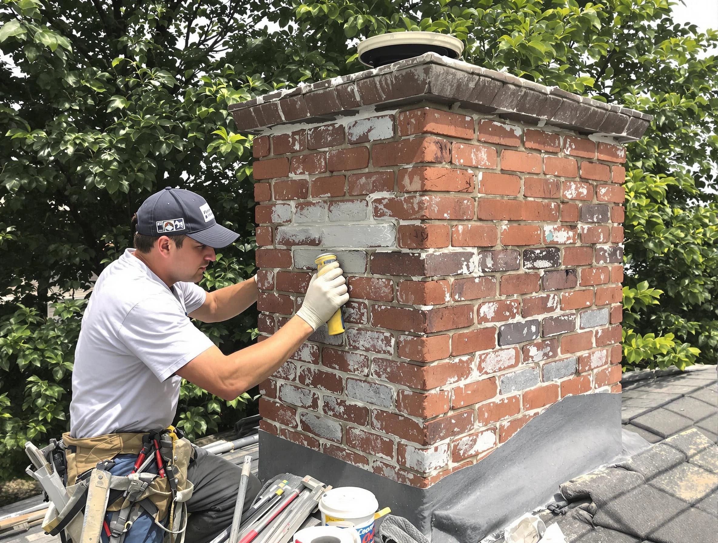 South Fulton Chimney Sweep restoring an aging chimney in South Fulton, GA