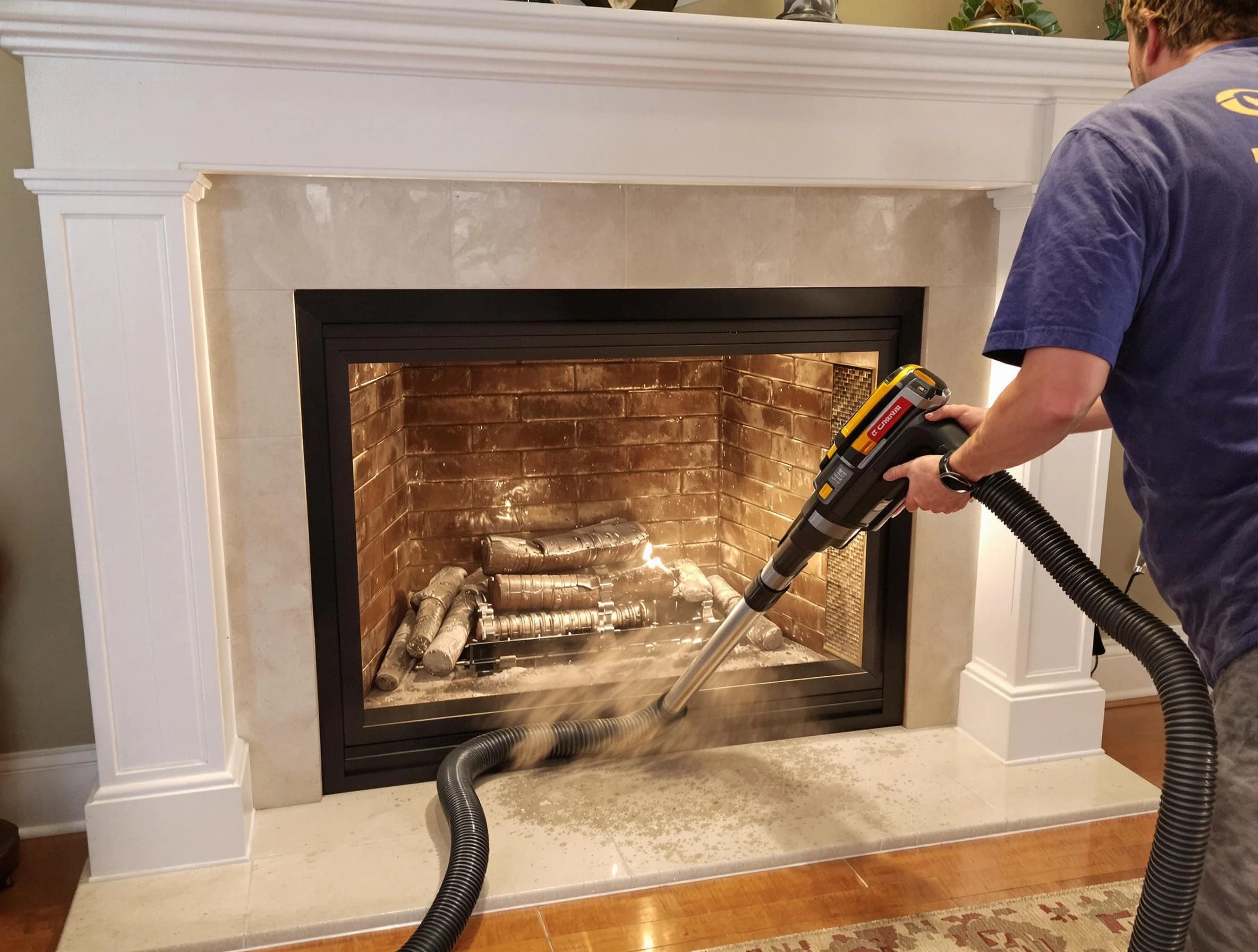 Fireplace cleaning performed by South Fulton Chimney Sweep in South Fulton, GA