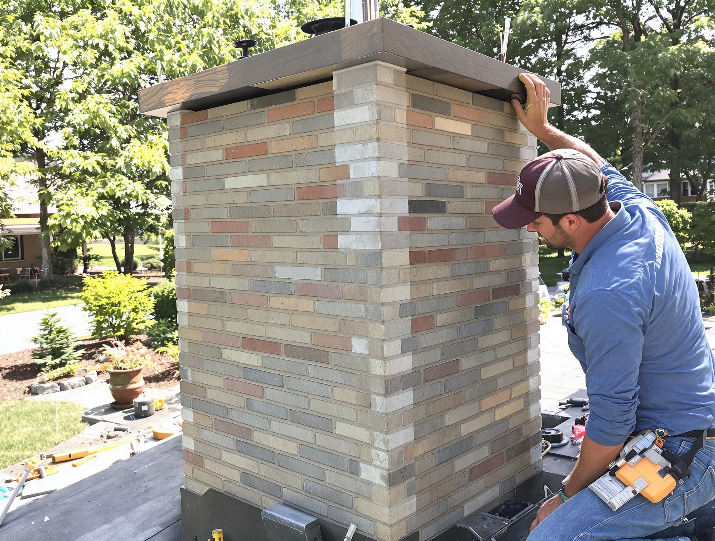 South Fulton Chimney Sweep completing a modern chimney remodel in South Fulton, GA
