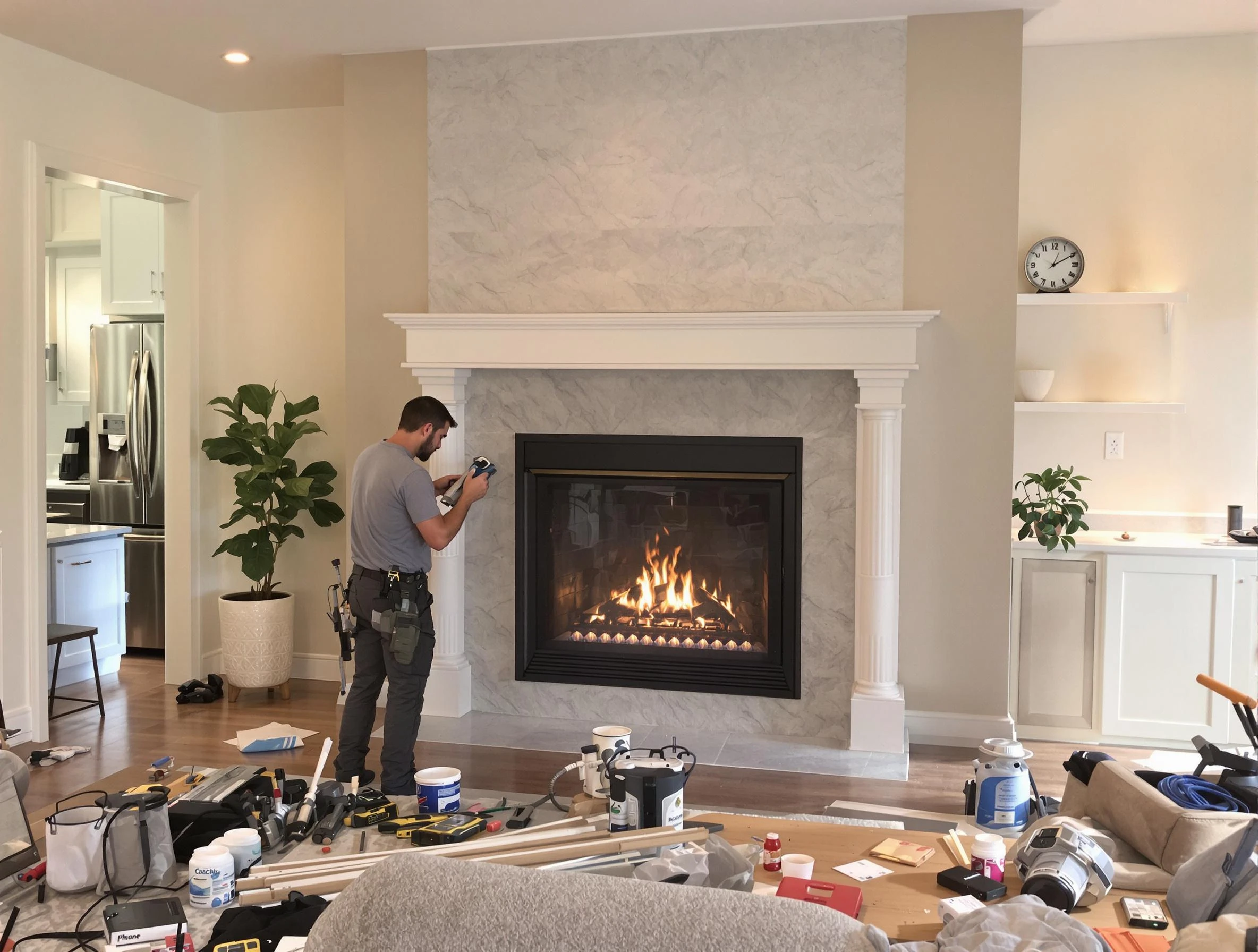 Newly installed fireplace by South Fulton Chimney Sweep in South Fulton, GA