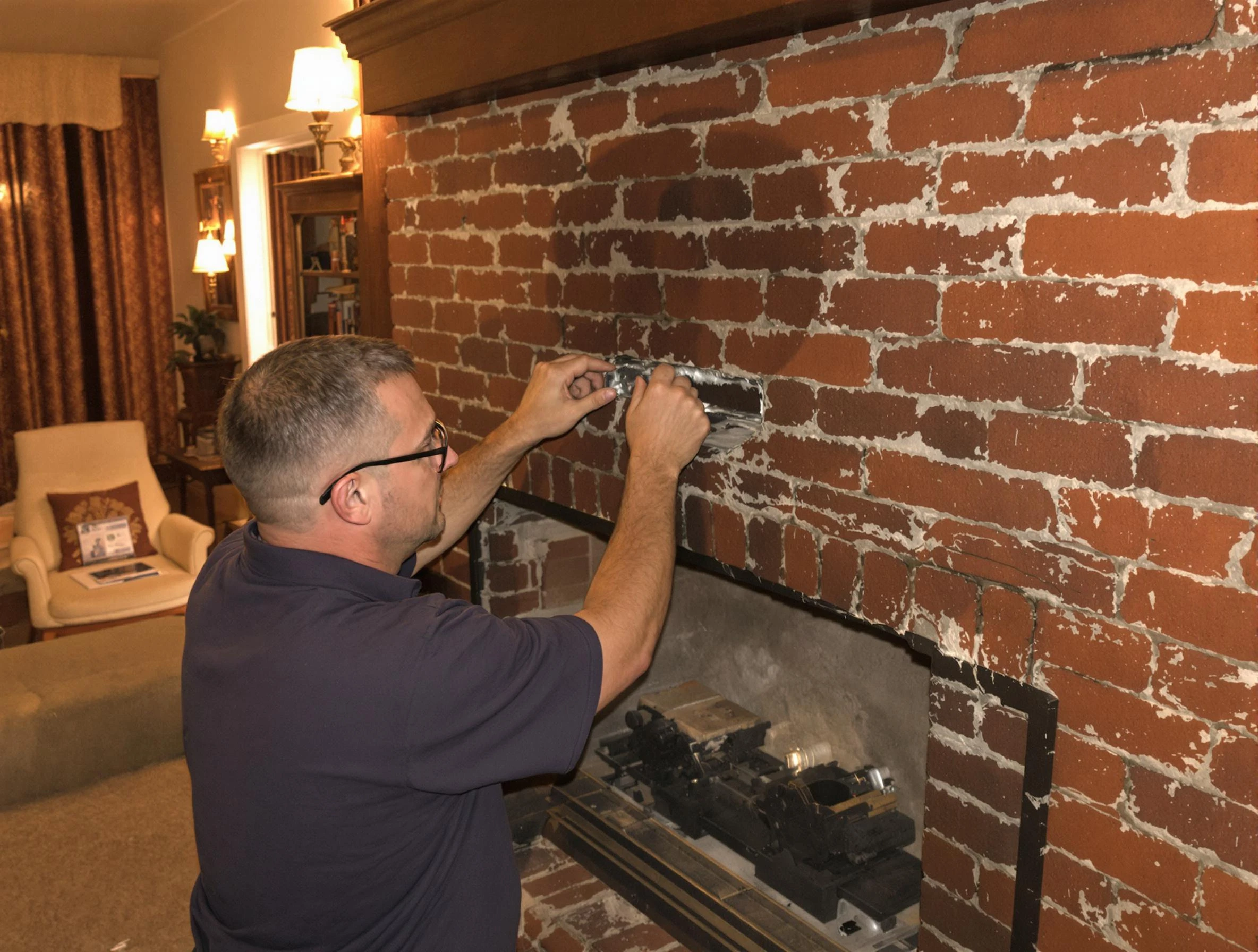 South Fulton Chimney Sweep expert fixing a fireplace in South Fulton, GA